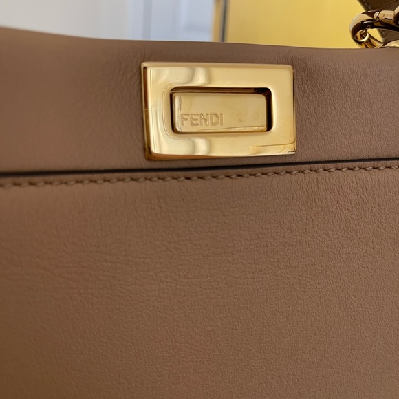 SOLD Fendi Mini Peekaboo Calfskin Beige - Picture 2 of 15